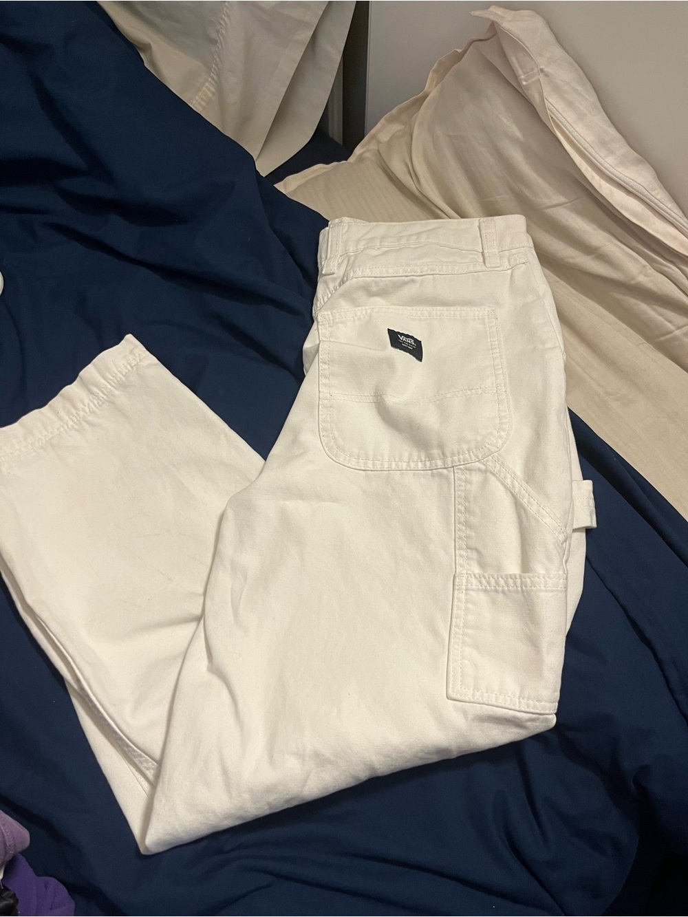 Vans White Straight-Leg Carpenter Pants
